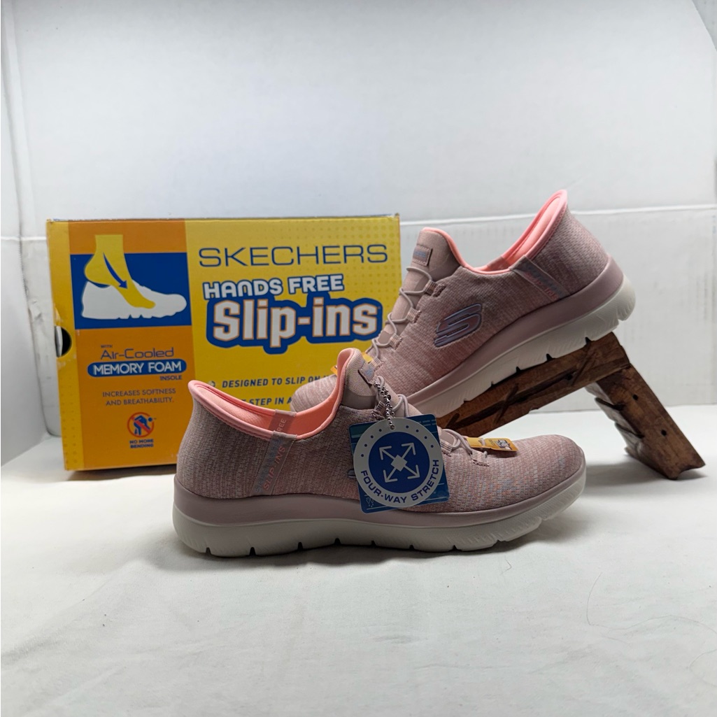 Skechers Women's Slip-Ins: Summits-Everyday Set Sneaker Pink Light Blue Size 6